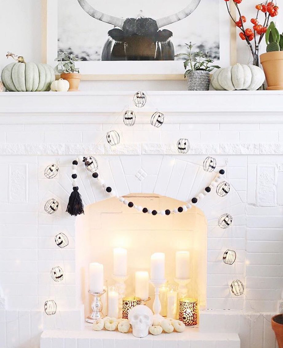 Decoracion Halloween ideas. Blanco y negro Halloween